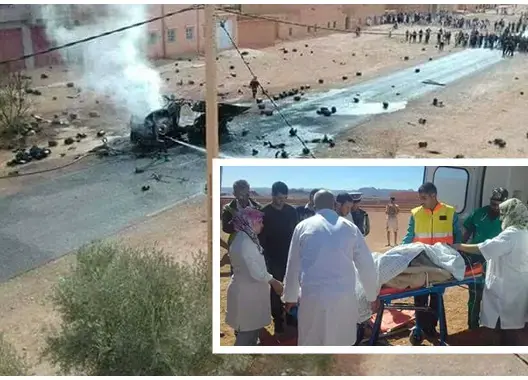 انفجار شاحنة لنقل قنينات الغاز بتنغير يرسل مصابا إلى مراكش