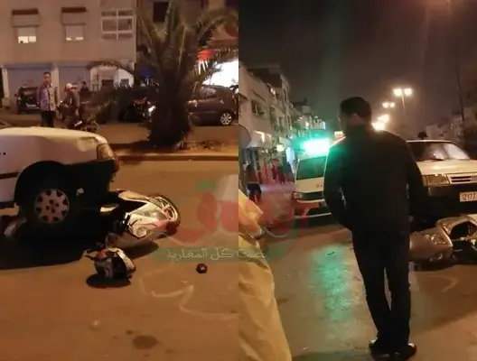 سيارة تصدم سائق دراجة نارية في حادثة خطيرة بالرباط (فيديو)