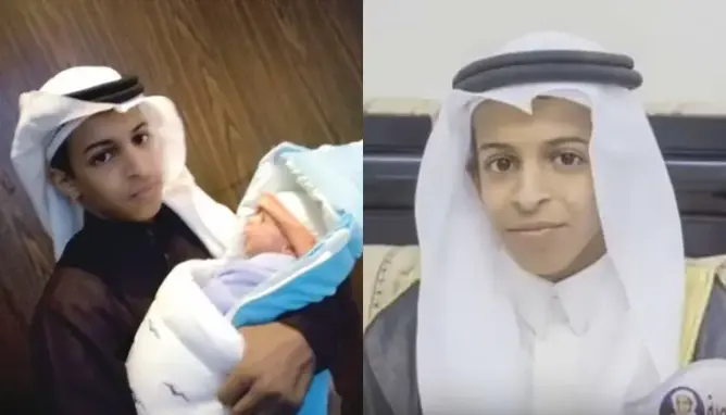 أصغر عريس في السعودية يرزق بمولود