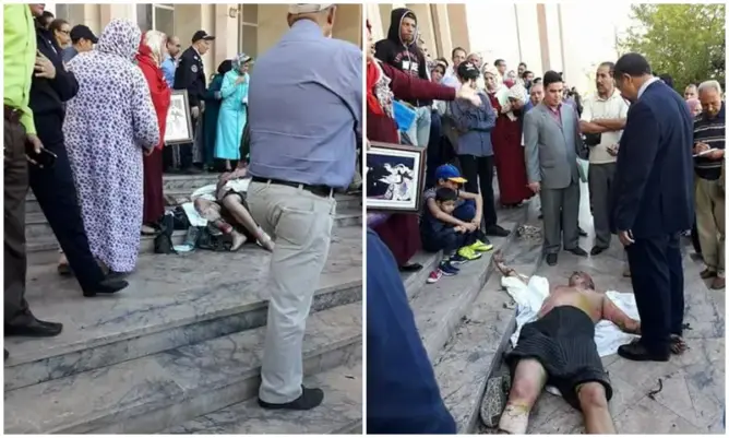 خمسيني يضرم النار في جسده أمام محكمة بمكناس بحضور زوجته وطفله (صور)