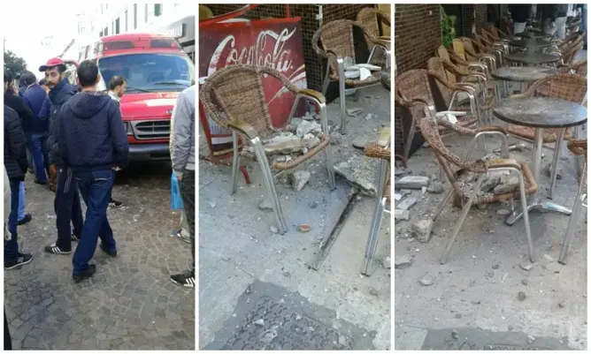 سقوط جزء من سقف مقهى بتطوان يرسل مواطنين إلى المستشفى (صور)