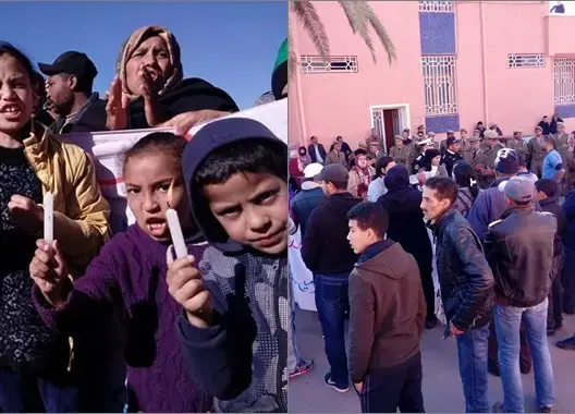 انعدام الكهرباء يخرج سكان حي المسيرة السفلى للاحتجاج في خنيفرة