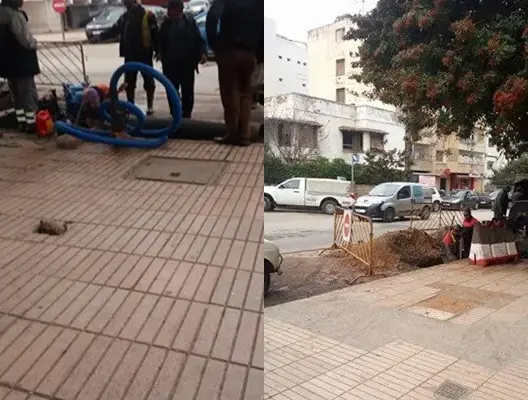 من جديد .. انفجار أنبوب يقطع الماء عن حي حسان بالرباط