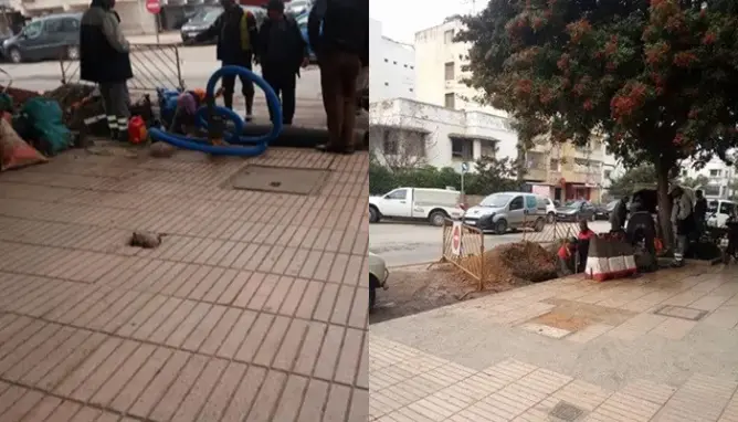 من جديد .. انفجار أنبوب يقطع الماء عن حي حسان بالرباط