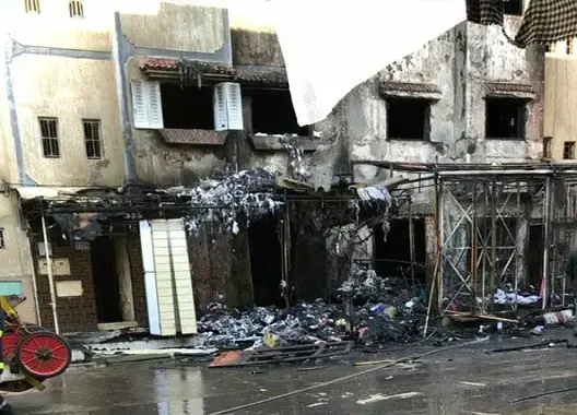 حريق مهول يأتي على محلات تجارية وشقق بتمارة .. والفاعل مجهول
