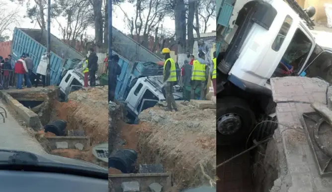 منحذر “بيرمودا” يبلع شاحنة جديدة .. وسكان الحاجب يهددون بالتصعيد
