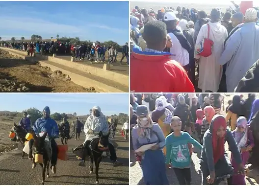 العطش يهدد قرويين بتنغير ويدفعهم للاحتجاج مشيا على الأقدام