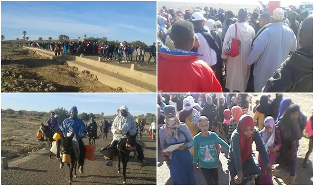 العطش يهدد قرويين بتنغير ويدفعهم للاحتجاج مشيا على الأقدام