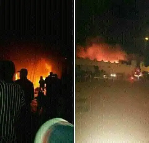 حريق يأتي على محلات تجارية بأكبر سوق بإنزكان (فيديو وصور)
