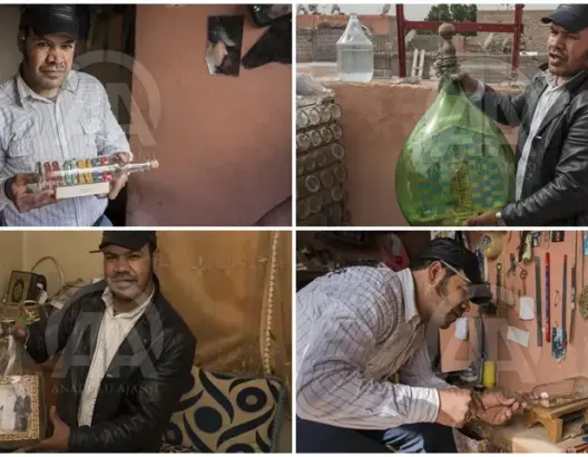 بسبب قناة تركية .. مغربي يُبدع داخل “عنق الزجاجة” (صور)