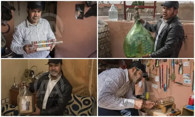 بسبب قناة تركية .. مغربي يُبدع داخل “عنق الزجاجة” (صور)