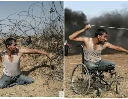 فلسطيني من ذوي الإعاقة ترجل من كرسيه دفاعا عن غزة فغادر شهيدا