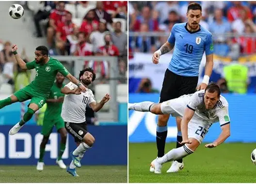 كأس العالم: الأوروغواي تُذلّ روسيا بثلاثية والسعودية تهزم الفراعنة