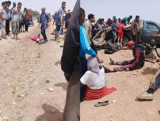 وفاة شاب وجرح 17 عاملا زراعيا في انقلاب “بيكوب” باشتوكة (صور)