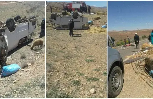 قتيل وجرحى في اصطدام سيارة للنقل المزدوج بحافلة نواحي ميدلت (صور)