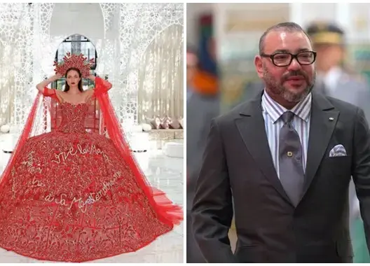 يزن 21 كلغ .. فرنسية تصمم فستانا تكريما للملك محمد السادس