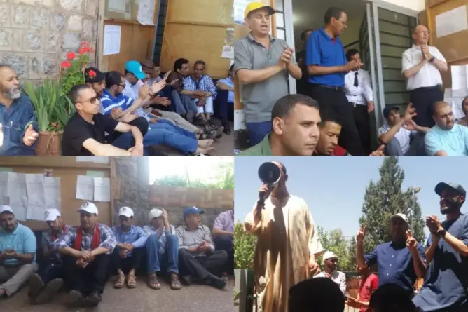 نقابيو أزيلال يعتصمون أمام مقر مديرية التعليم
