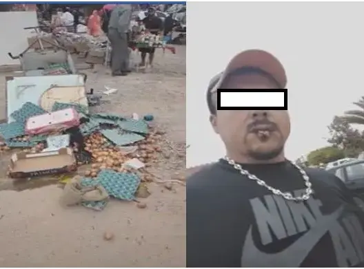 بائع بيض يخيط فمه احتجاجا على إتلاف سلعته ضواحي أكادير (فيديو)