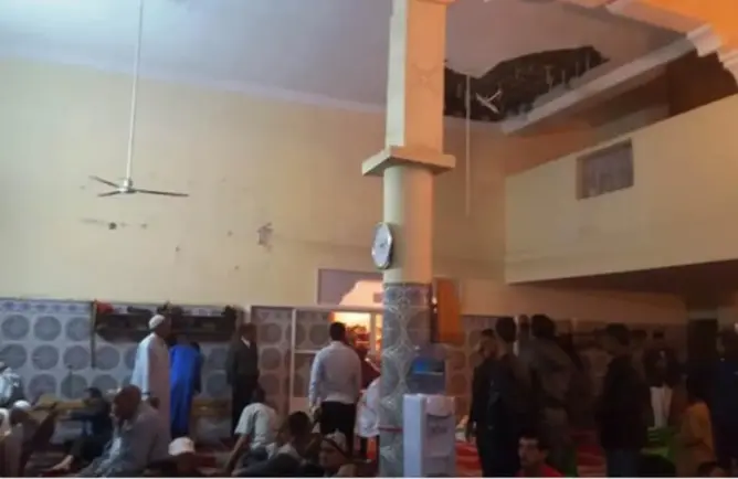 جرحى في حادث إنهيار جزء من سقف مسجد بخريبكة (صور)