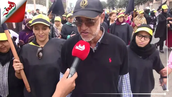حدادا على شهيدتي “أنزا”.. نقابيون يلتحفون السواد في مسيرة بأكادير (فيديو)