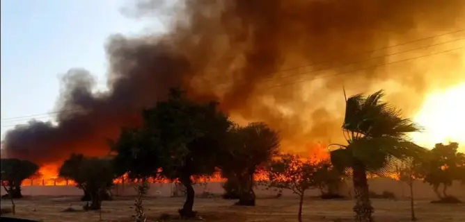 حريق يحول مستودعا للأخشاب في أيت ملول إلى رماد (صور وفيديو)