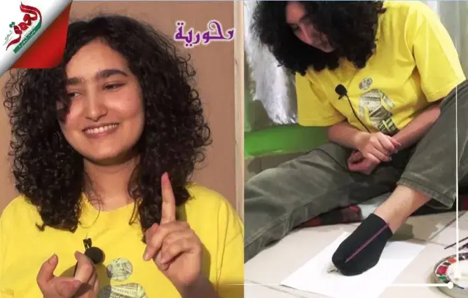 إيمان..عصامية ترسم تحفا ناذرة بقدمها ومُغمضة العينين وبـ”الصابون البلدي” (فيديو)