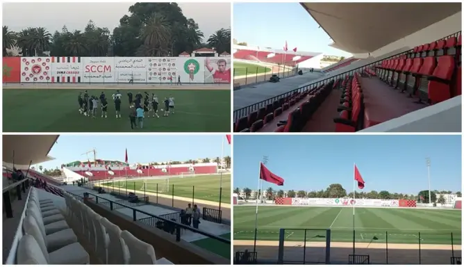 المحمدية تستعد لتكريم فرس بحضور أساطير برشلونة و”تيفو” بالملعب (صور)