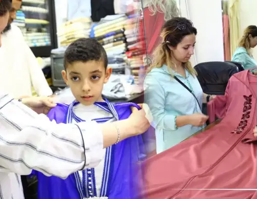 إقبال كبير على اللباس التقليدي والحلويات.. هكذا يستقبل المغاربة العيد (فيديو)