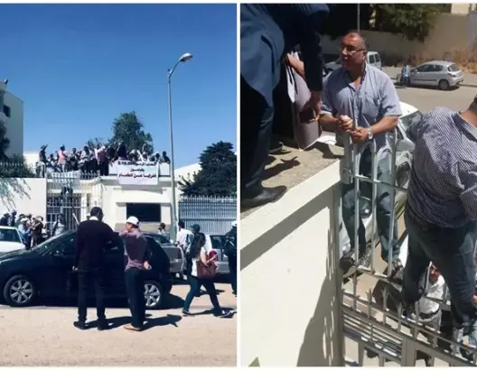 متصرفون يعيدون اقتحام مقر لوزارة التعليم.. ويضربون عن الطعام (فيديو)