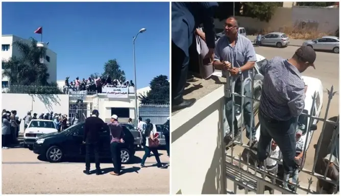 متصرفون يعيدون اقتحام مقر لوزارة التعليم.. ويضربون عن الطعام (فيديو)