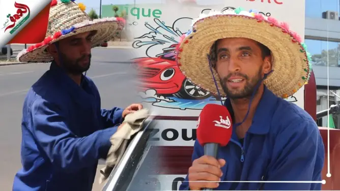 يوسف.. مغربي يعيل أسرته بغسل السيارات بطريقة مبتكرة (فيديو)