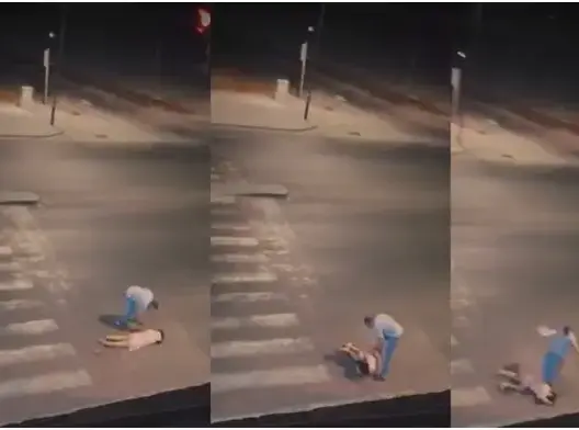 زوج يعنف زوجته بالشارع.. مصادر من الأمن توضح