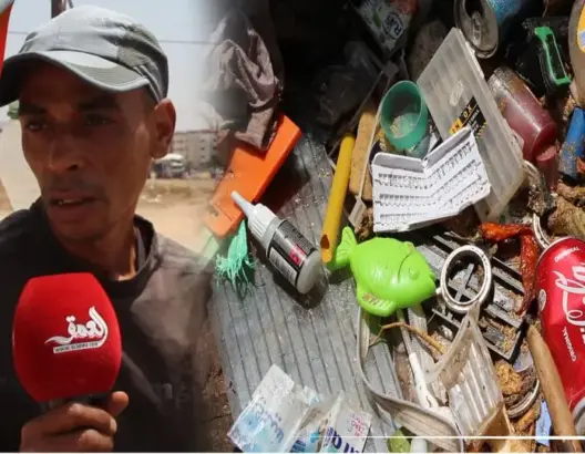 الميلودي.. معاق يعيش وأبناؤه بـ”كروسة” ويبحث عن قوته في القمامة