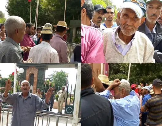 في غياب عامل الإقليم.. ساكنة بأزيلال تحتج أمام مقر العمالة (فيديو)