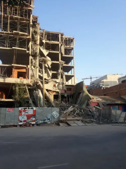 إصابة عامل في انهيار عمارة في طور البناء بمدينة القنيطرة