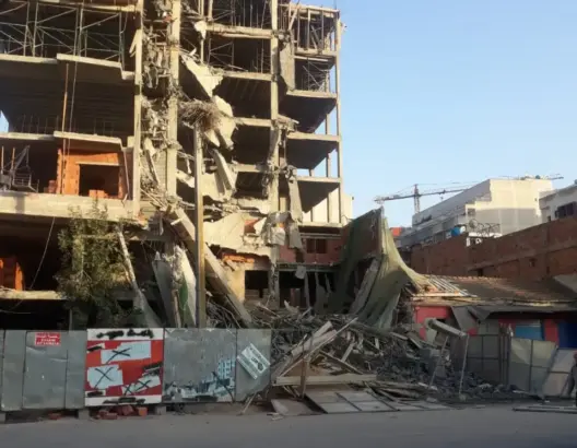 إصابة عامل في انهيار عمارة في طور البناء بمدينة القنيطرة