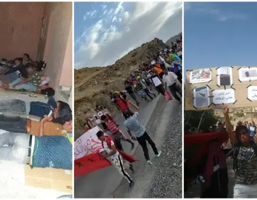 اعتقال 5 متظاهرين في تدخل أمني لفض مسيرة على الأقدام بإملشيل (صور)