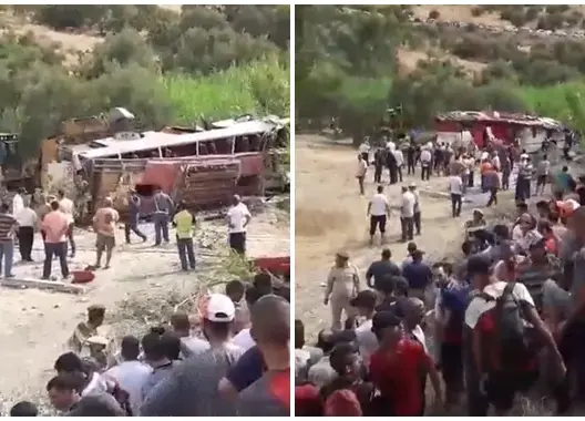 فاجعة .. مصرع 5 أشخاص في انقلاب حافلة ركاب نواحي تاونات (فيديو)