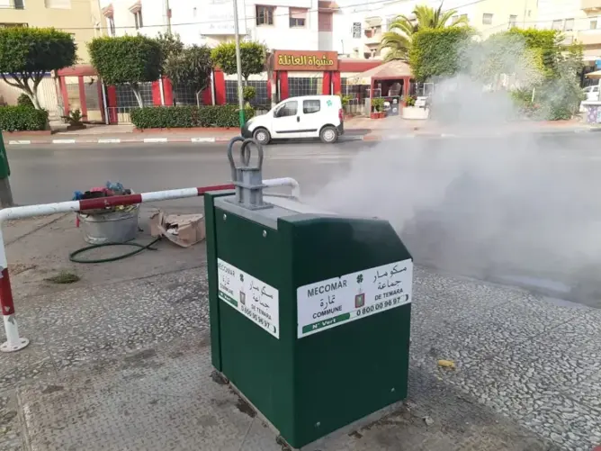 ويستمر مسلسل التخريب.. النيران تصل لحاويات تحت الأرض بتمارة