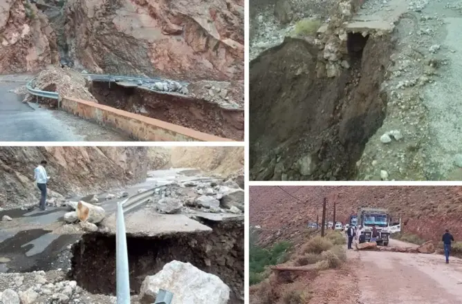 السيول تقطع طريقا بتنغير.. 3 جماعات معزولة و”التجهيز” لا تحرك ساكنا