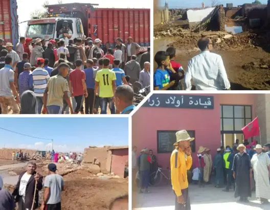 بعد خسائر السيول .. احتجاجات واعتقالات بأولاد زراد بقلعة السراغنة