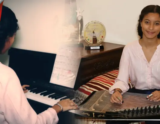 مغربية تعزف على مختلف الآلات الموسيقية