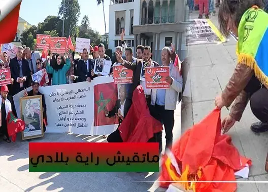 بعد حرق العلم المغربي بباريس.. مغاربة يحتجون بالبيضاء وهذه رسائلهم (فيديو)