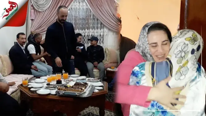 من قلب منزلها بالعرائش.. أولى مشاهد استقبال هاجر الريسوني