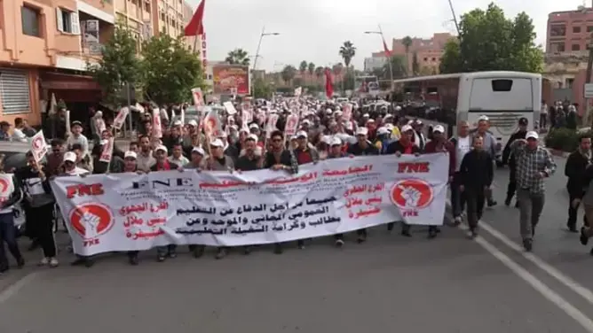 متابعة نقابي يخرج رفاق الإدريسي للاحتجاج ببني ملال