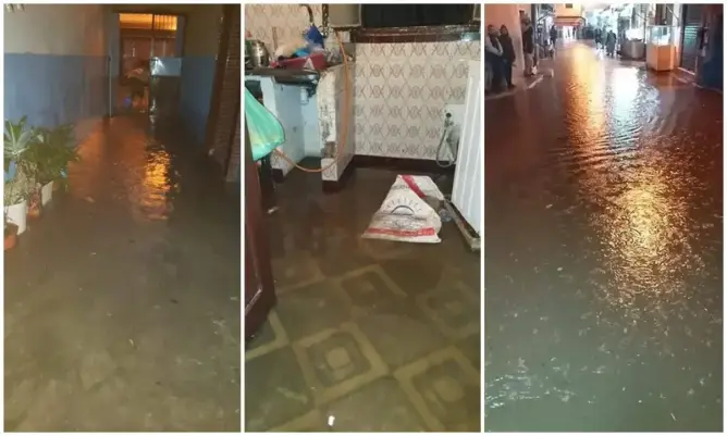 أمطار غزيرة تُغرق شوارع مرتيل .. والمياه تتسرب للمنازل (صور)