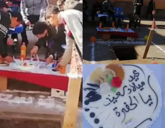 شباب بالفقيه بنصالح يحتفلون بمرور سنة على حفرة وسط الشارع
