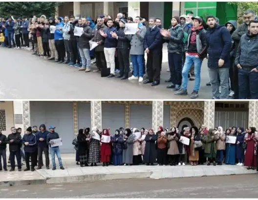 العدل والإحسان تحتج بوجدة بعد مرور عام على تشميع منزل الحساني (صور)