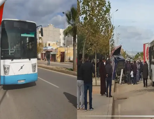 ” تريبورتو” يصطدم بحافلة بـ”ولاد الطيب” ويرسل شخصا إلى المشفى(صور)