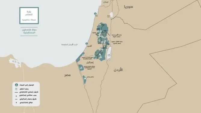 هكذا ستكون خريطة فلسطين كما أعلن عنها ترامب في “صفقة القرن” (صورة)